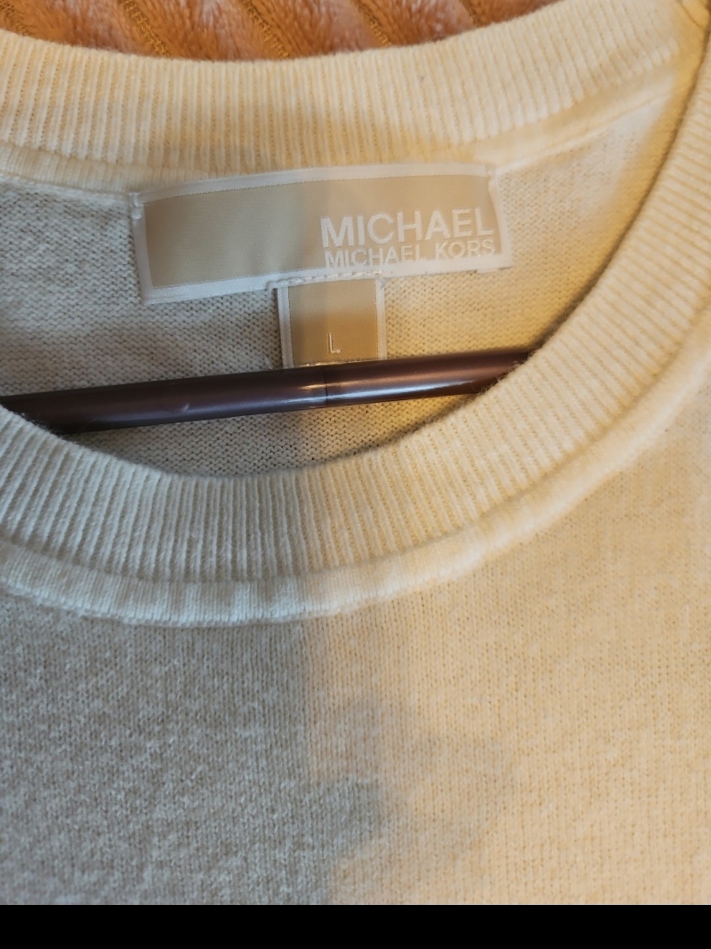 Michael Kors Cream Cold-Shoulder Studded Crop Top - Picture 5 of 6